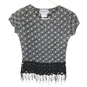 New Look Creations Textured Fringe  Stretchy Top